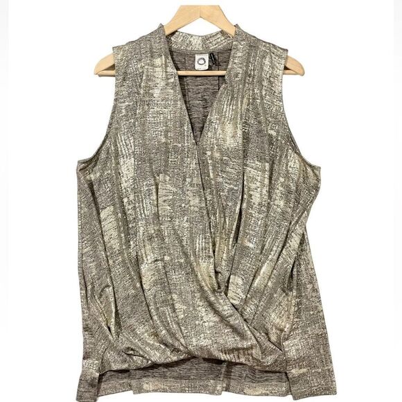 Anthropologie Akemi + Kin Metallic Sabrina Faux Wrap Top Size small - Picture 1 of 6
